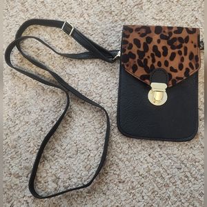 Leopard and Black Crossbody